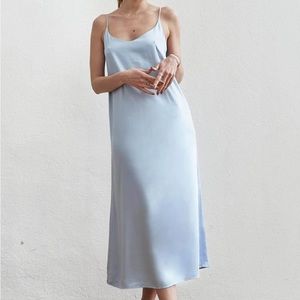 Mila.Vert Light Blue Slip Maxi Dress, S